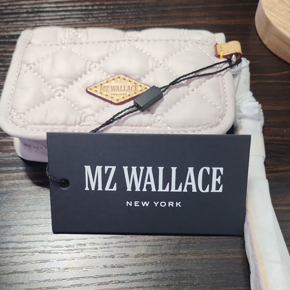 MZ Wallace Blush Quilted Wristlet/card Holder